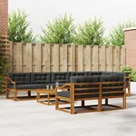 vidaXL Ensemble de canapés d'extérieur 9 Pièces Naturel et Anthracite