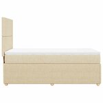 vidaXL Sommier à lattes de lit avec matelas Crème 90x200 cm Tissu