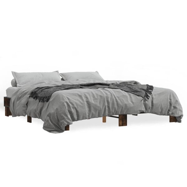 vidaXL Cadre de lit sans matelas chêne fumé 200x200 cm