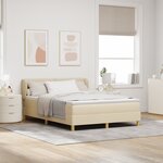 Lit à ressort vidaXL avec matelas crème 140x190 cm en tissu