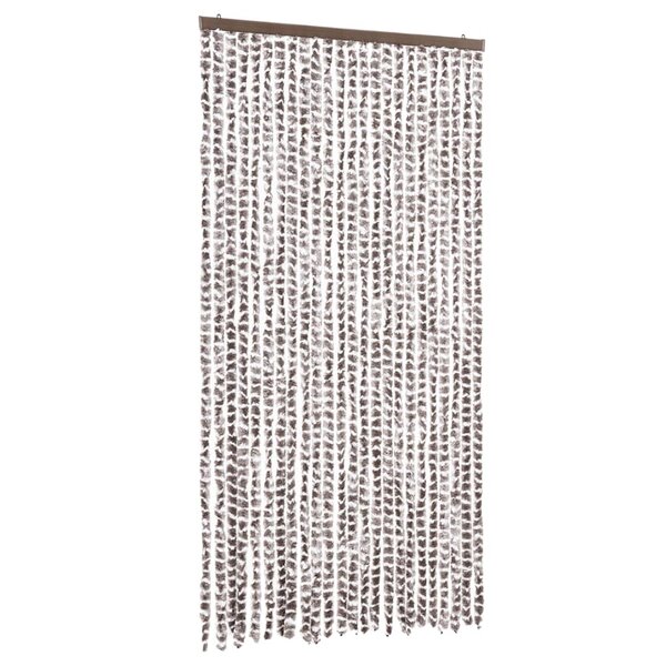 vidaXL Rideau anti-mouches taupe et blanc 100x200 cm chenille