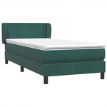vidaXL Sommier à lattes de lit et matelas vert foncé 100x210cm velours