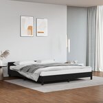 vidaXL Cadre de lit avec tête de lit Noir 180x200 cm Similicuir