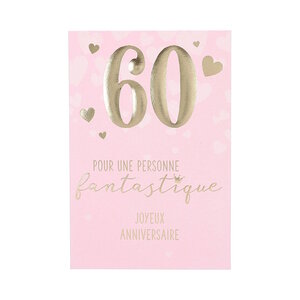 Carte  Anniversaire - 60 ans Pour une personne fantastique Joyeux Anniversaire