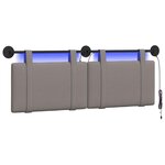vidaXL Tête de lit suspendue Taupe Tissu