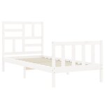 vidaXL Cadre de lit avec tête de lit blanc simple bois massif