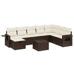 vidaXL Salon de jardin avec coussins 9 Pièces marron résine tressée