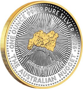 Pièce de monnaie en Argent 1 Dollar g 31.1 (1 oz) Millésime 2026 AUSTRALIAN NUGGET