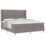 vidaXL Lit à ressorts avec matelas Taupe 180 x 200 cm tissu