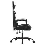 vidaXL Chaise de jeu avec repose-pied Noir et blanc Similicuir