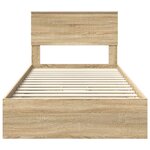 vidaXL Lit de Rangement Chêne Sonoma 100 x 200 cm Bois d'ingénierie