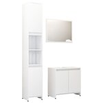 vidaXL Ensemble de meubles de bain 3Pièces Blanc brillant Bois ingénierie