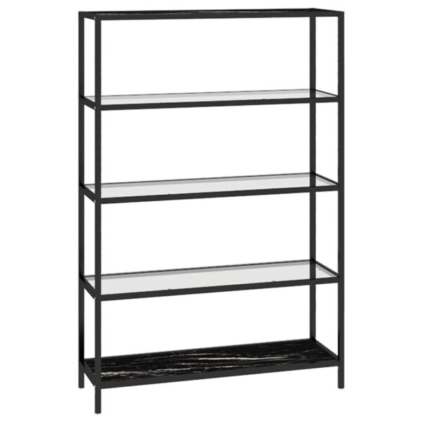 vidaXL Étagère marbre noir et transparent 100x36x168 cm verre trempé