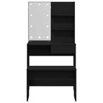 vidaXL Ensemble de table de maquillage LED 2 Pièces Chêne noir