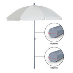 Parasol inclinable octogonal de jardin Ø 2 2 x 2 3 H m métal polyester crème