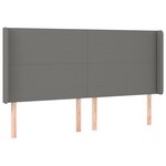 vidaXL Tête de lit avec oreilles Gris foncé 203x16x118/128 cm Tissu