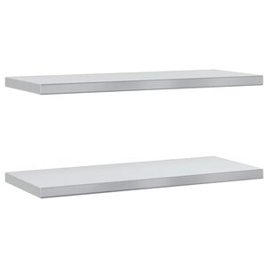 vidaXL Étagères murales 2 Pièces 75x30x3 cm argenté acier inoxydable