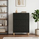 vidaXL Armoire à tiroirs Noir 66 x 34 5 x 90 cm Bois d'ingénierie