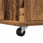 vidaXL Podium avec roue Bois ancien 55 x 55 x 107 cm Bois d'ingénierie