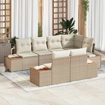 vidaXL Ensemble de canapé de jardin avec coussin 7 Pièces beige et crème