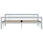 vidaXL Cadre de lit sans matelas gris et blanc métal 180x200 cm