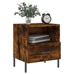 vidaXL Table de chevet chêne fumé 40x35x47 5 cm bois d’ingénierie