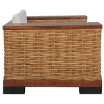 vidaXL Ensemble de canapés 2 Pièces avec coussins Marron Rotin naturel