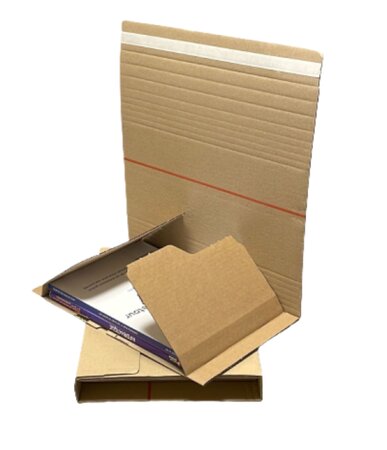Lot de 25 etuis postal carton, emballage boîte plate - 24 x 18 x 5 cm (hauteur variable)