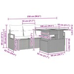 vidaXL Ensemble de canapé de jardin 5 Pièces gris et bleu marine