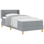 vidaXL Lit à Ressorts avec matelas Gris clair 90 x 200 cm tissu