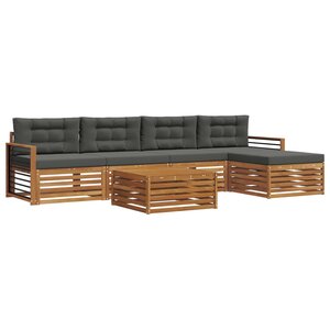 vidaXL Ensemble de canapés d'extérieur 6 pc Naturel et Anthracite