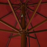 vidaXL Parasol d'extérieur avec mât en bois 330 cm Terre cuite