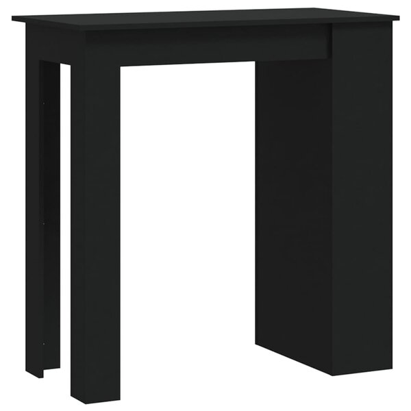 vidaXL Table de bar et rangement Noir 102x50x103 5cm Bois d'ingénierie