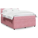 vidaXL Sommier à lattes de lit avec matelas Rose 160x200 cm Velours