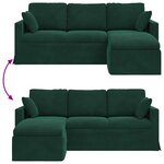 vidaXL Canapé Vert foncé 198 x 134 x 80 cm Velours