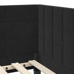 vidaXL Cadre de lit d'angle avec tête de lit Noir 90 x 190 cm Velours