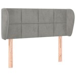 vidaXL Tête de lit avec oreilles Gris clair 93x23x78/88 cm Velours