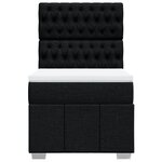 vidaXL Sommier à lattes de lit avec matelas Noir 100x200 cm Tissu