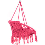 Tectake Fauteuil suspendu GRAZIA - rose vif