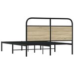 vidaXL Cadre de lit sans matelas 140x200 cm chêne sonoma