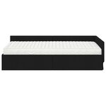 vidaXL Cadre de lit d'angle avec matelas Autre 2 Pièces Noir tissu