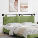 vidaXL Tête de lit suspendue Avec lumière LED Vert clair Velours