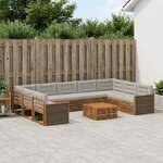 vidaXL Ensemble de canapés d'extérieur 10 Pièces Naturel et gris clair