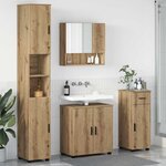 vidaXL Ensemble de mobilier de salle de bain 4 Pièces chêne artisanal