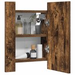 vidaXL Armoire à miroir LED de salle de bain chêne fumé 40x12x45 cm