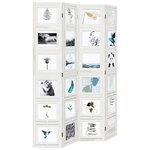 vidaXL Cloison de séparation 4 panneaux blanc bois de paulownia massif