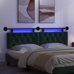 vidaXL Tête de lit suspendue Vert foncé Velours