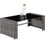 Tectake Salon bas de jardin LUCQUES 4 places - gris