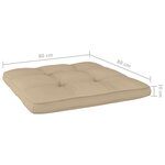 Vidaxl coussins de palette 2 pièces beige tissu