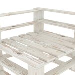 vidaXL Canapé palette à 3 places de jardin Blanc Bois